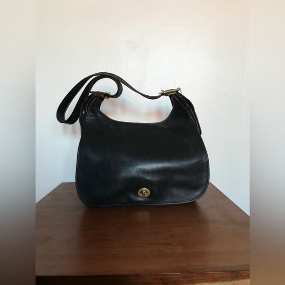 Coach Handbags - COACH Vintage Legacy Flap Shoulder Bag Black 9718.